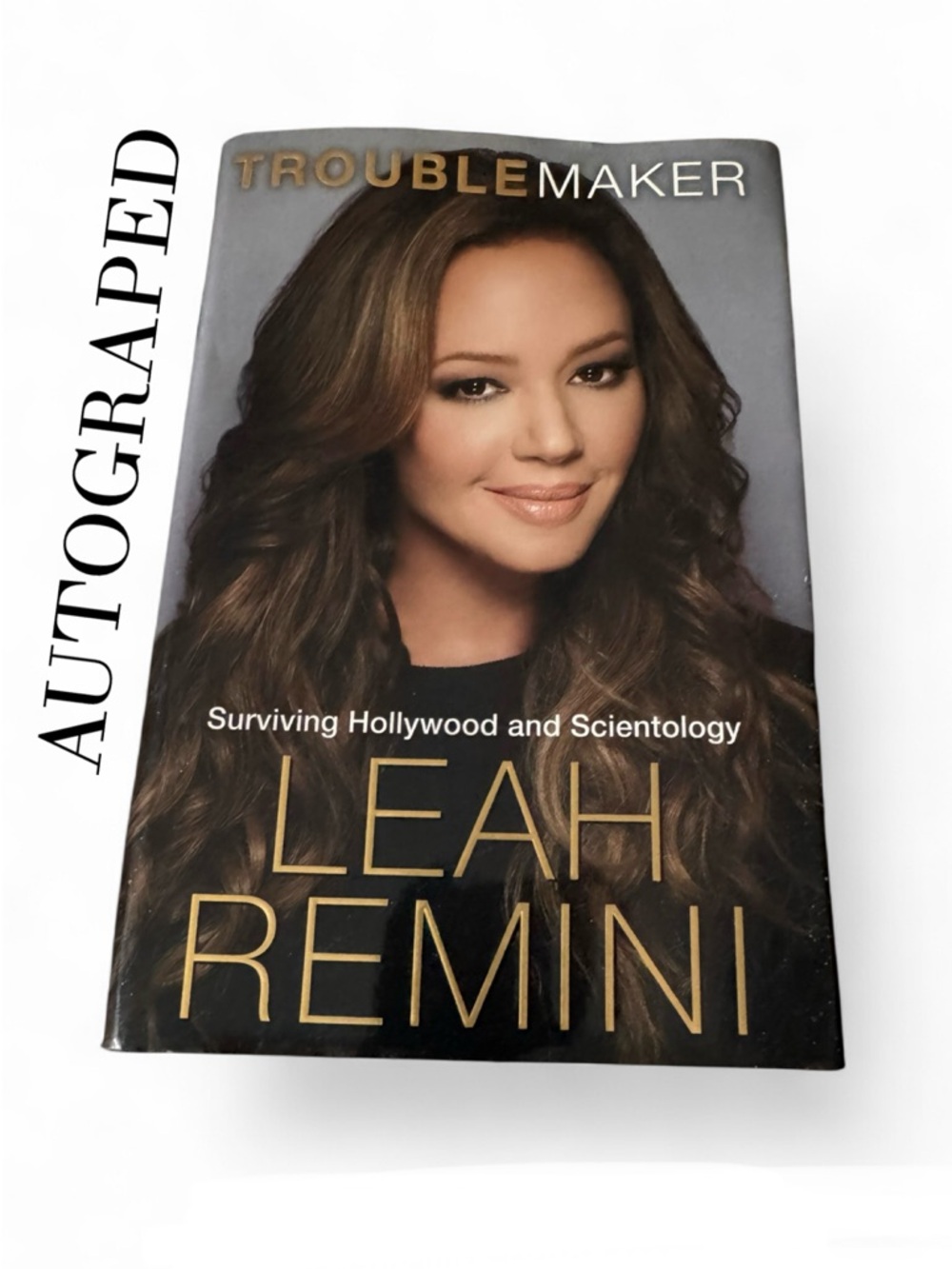 Leah Remini "Troublemaker" Hardcover Book - Black & Gold Cover Autographed